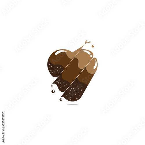 hearth love mealting chocolate ice cream logo vector template