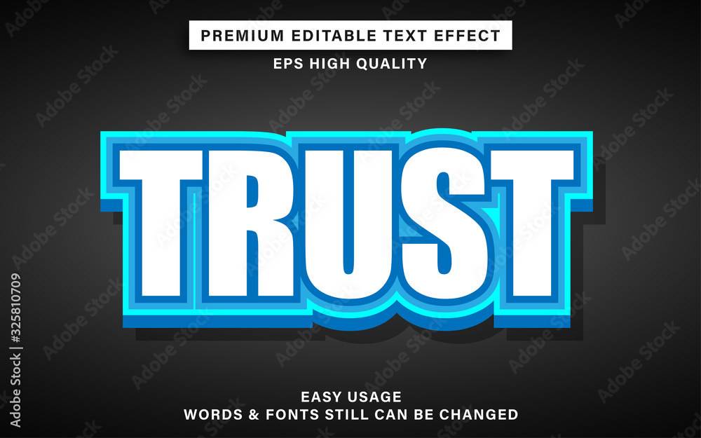 Obraz premium trust text effect