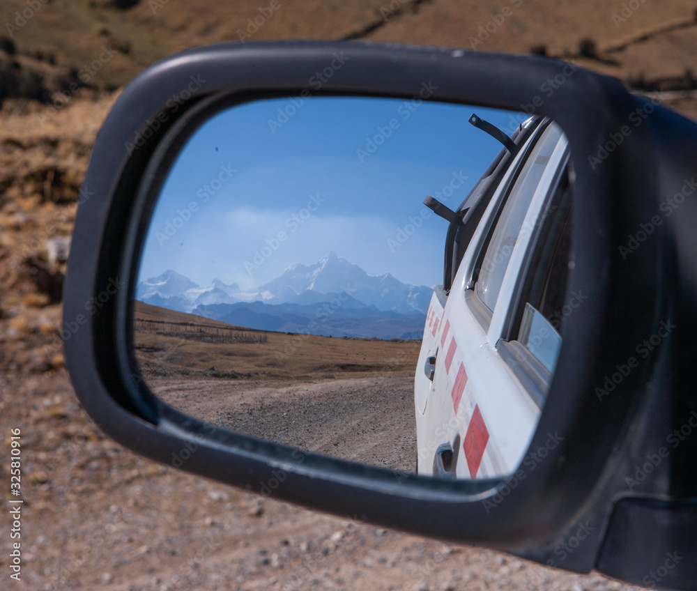 The Andes Peru South America. Mountains. Reviewmirror 4WD 