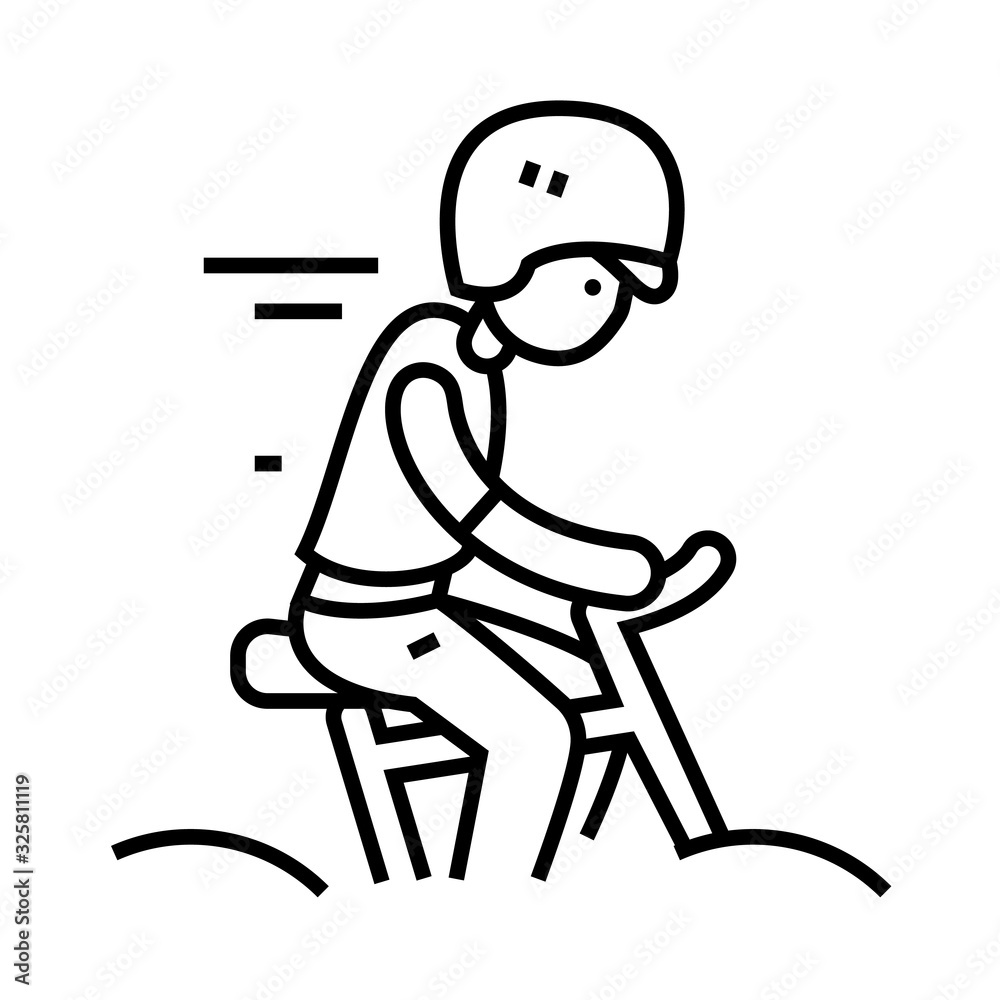 Cyclist line icon, concept sign, outline vector illustration, linear symbol.