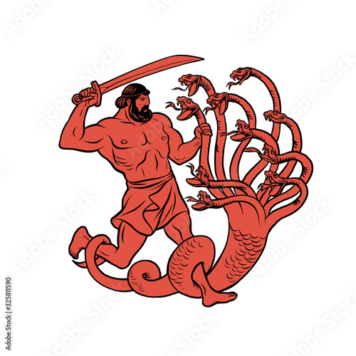 Lernaean Hydra. 12 Labours of Hercules Heracles