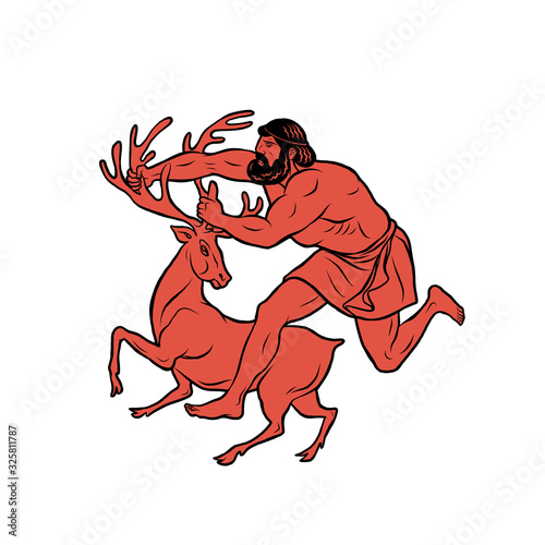 Ceryneian Hind. 12 Labours of Hercules Heracles