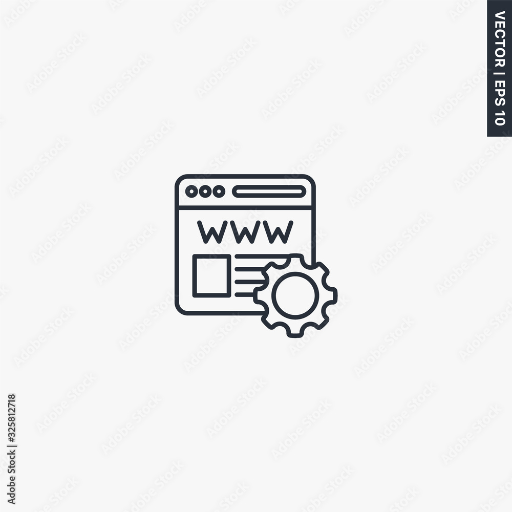 Browser settings, linear style sign for mobile concept and web design Browser settings, linear style sign for mobile concept and web design