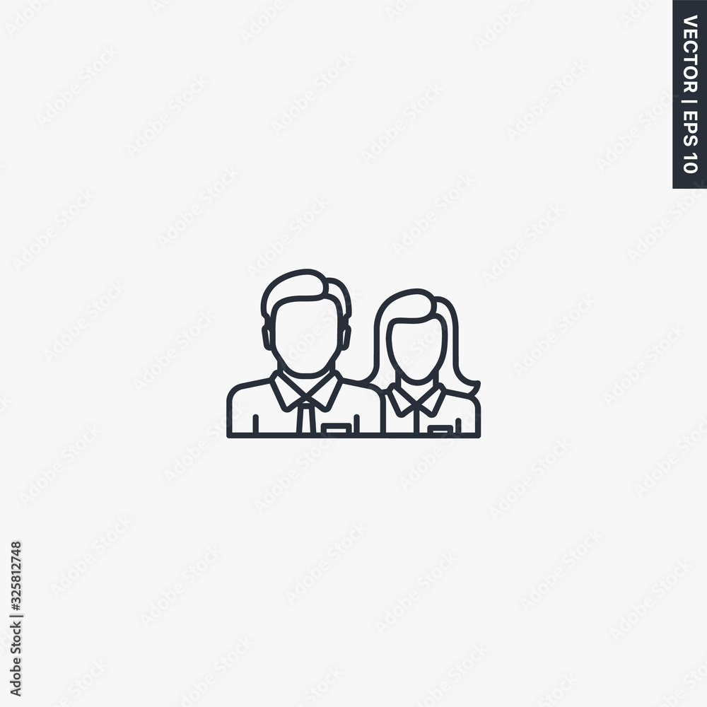 Business team, linear style sign for mobile concept and web design Business team, linear style sign for mobile concept and web design