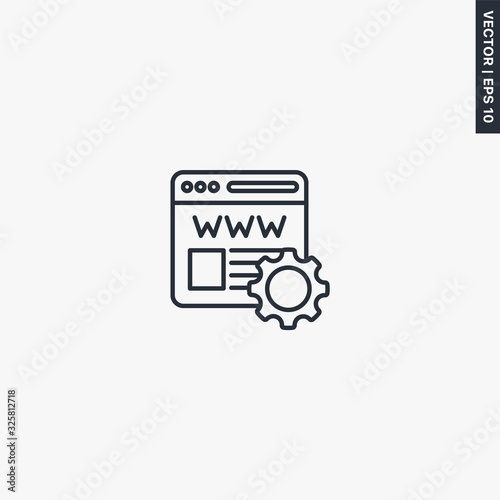 Browser settings, linear style sign for mobile concept and web design