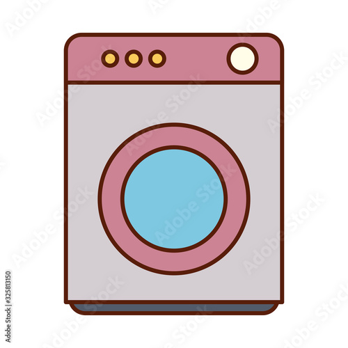 Isolated washing machine line and fill style icon vector design