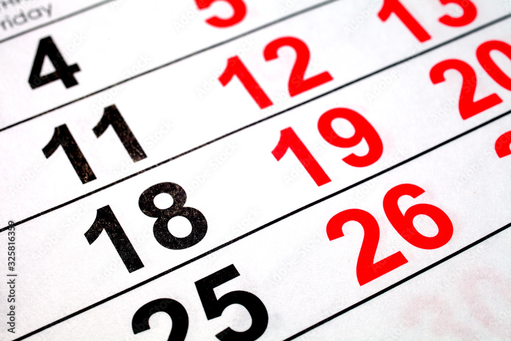calendar page, macro, background texture calendar page, macro, background texture