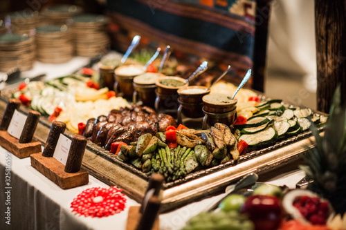 фотографія Mexican food fajita display for catering event