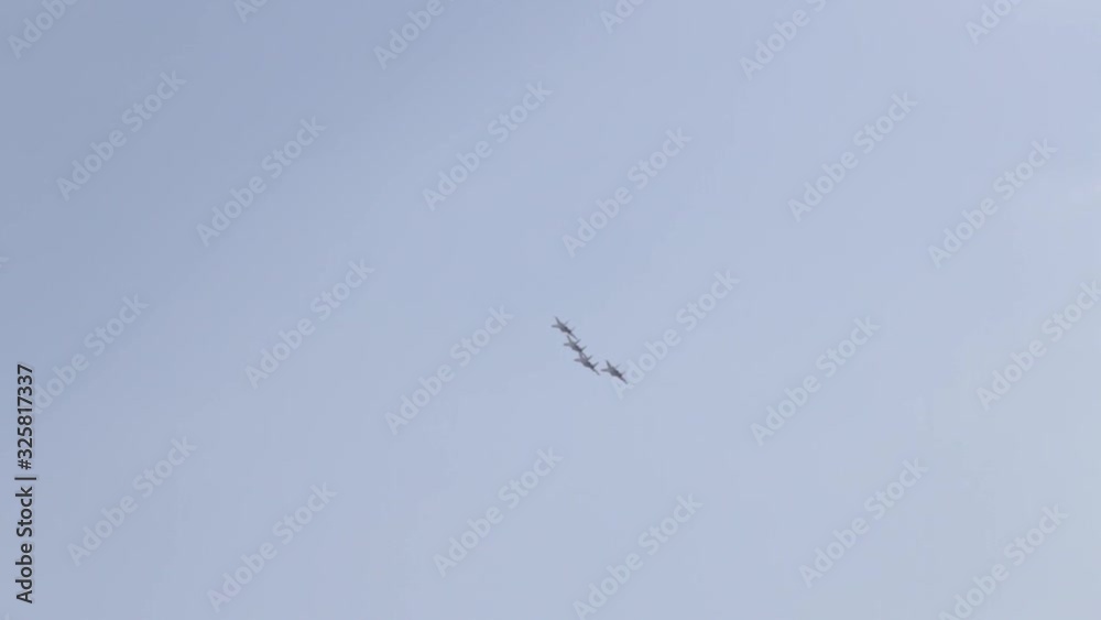A jet fighter makes a figure A jet fighter makes a figure