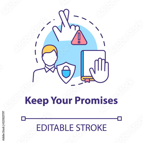 Canvas Print Keep your promises concept icon