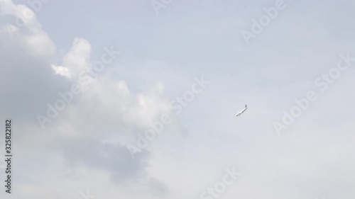 A jet fighter makes a figure 