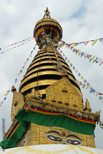 Buddhist stupa in the Swayambhunath temple complex in Kathmandu Nepal