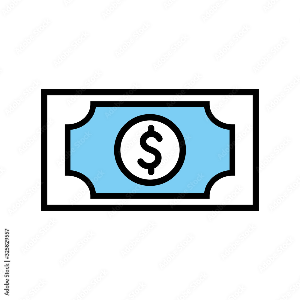 Isolated bill line and fill style icon vector design Isolated bill line and fill style icon vector design