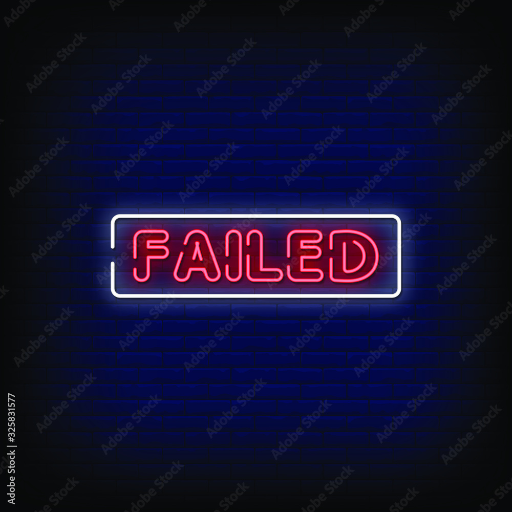 Failed Neon Signs Style Text Vector Failed Neon Signs Style Text Vector