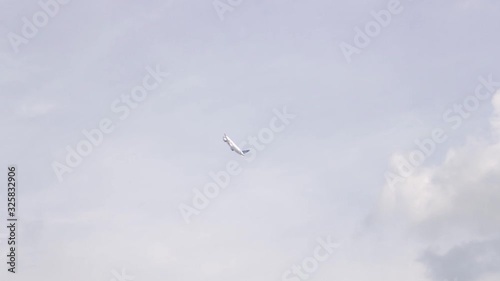 A jet fighter makes a figure 