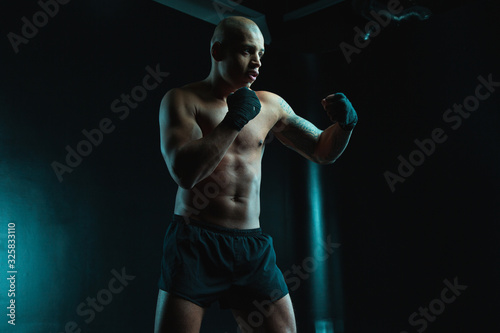 Determined boxed training his boxing stance stock photo © shevchukandrey