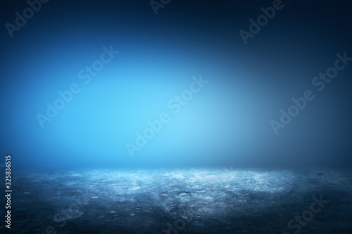 Empty illuminated blue background.