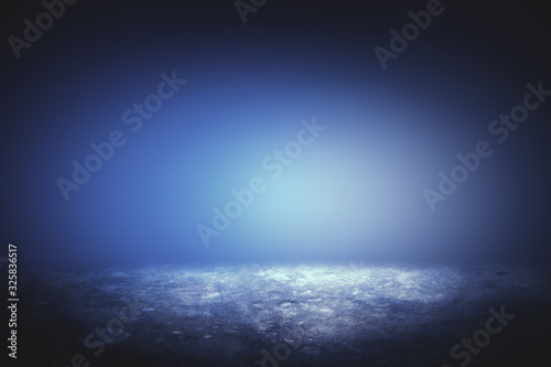 Abstract blue background with spotlight