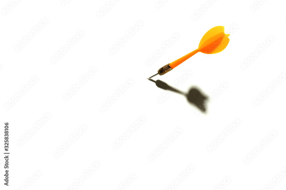 yellow dart with shadow on a white background yellow dart with shadow on a white background