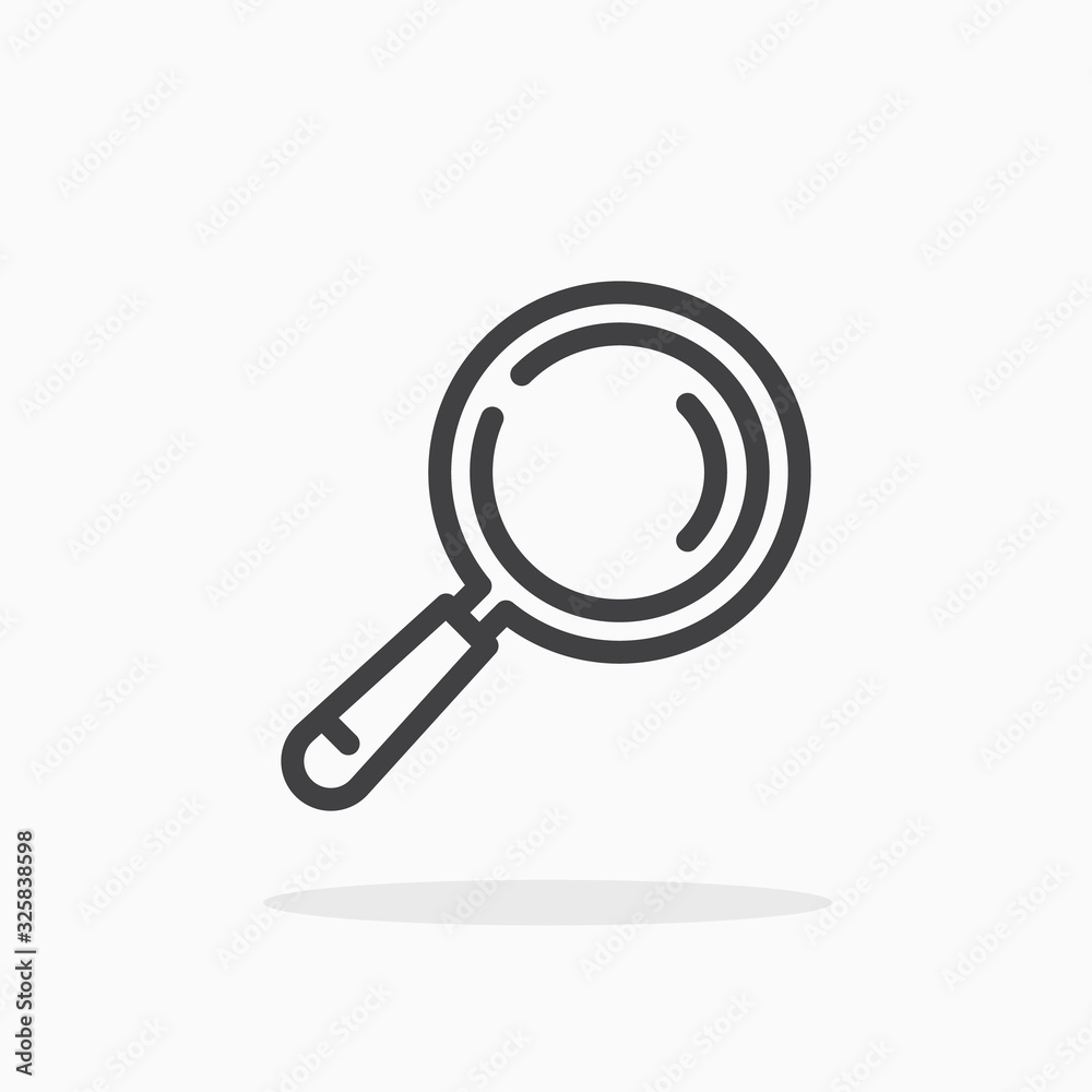 Magnifier icon in line style. Editable stroke. Magnifier icon in line style. Editable stroke.