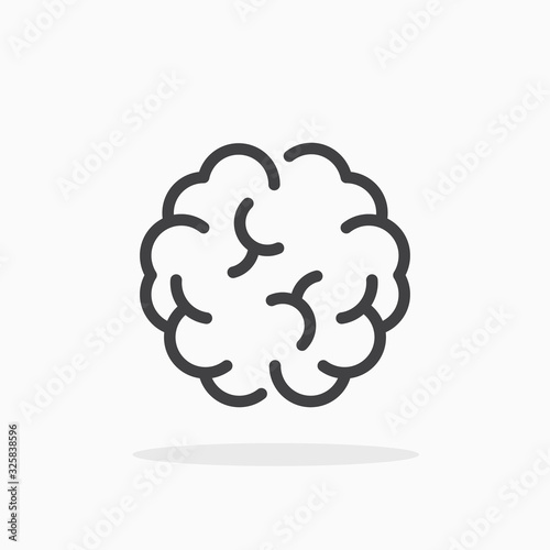 Brain icon in line style. Editable stroke.