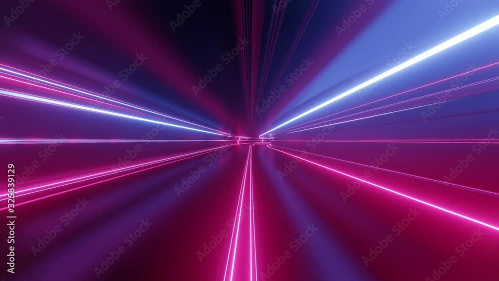 4k looped abstract high-tech tunnel with neon lights, camera flies through tunnel, purple neon lights flicker. Sci-fi background in the style of cyberpunk or high-tech future. Futuristic background 7