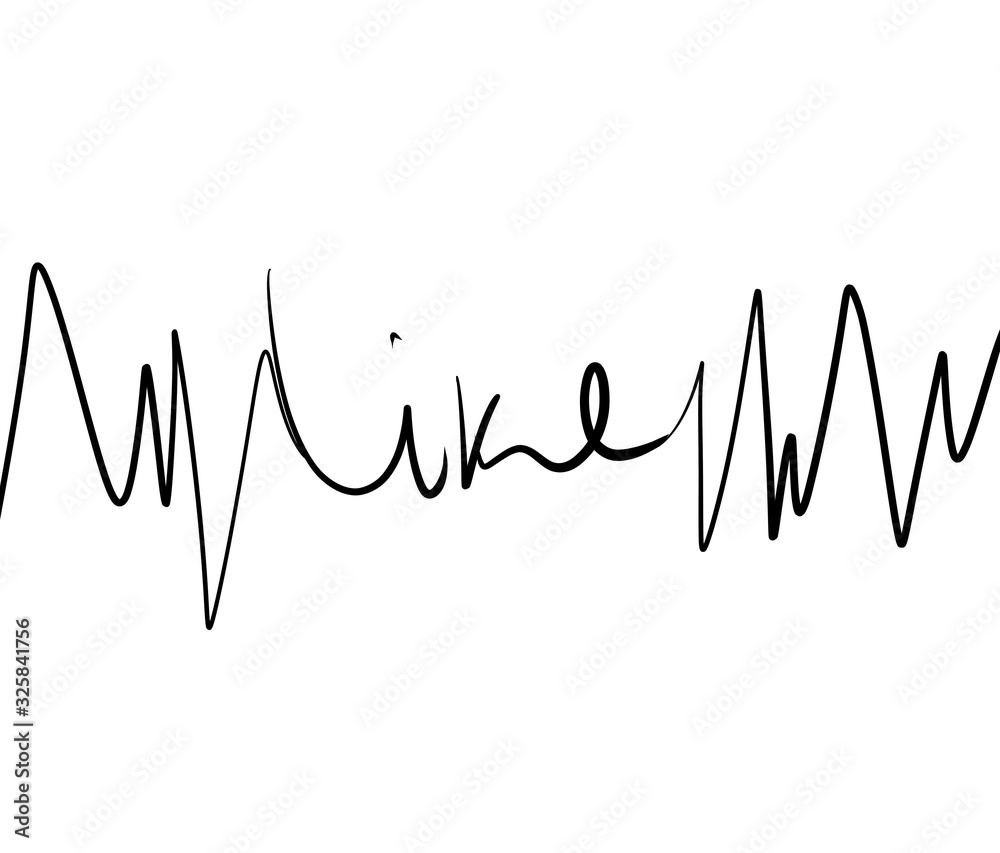 Line art, like cardiogram heartbeat