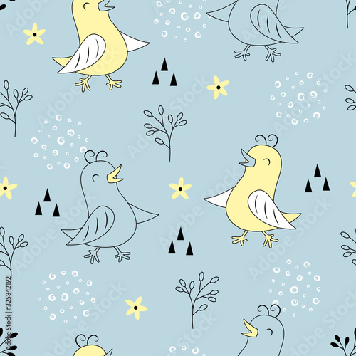 cute bird scandinavian pattern