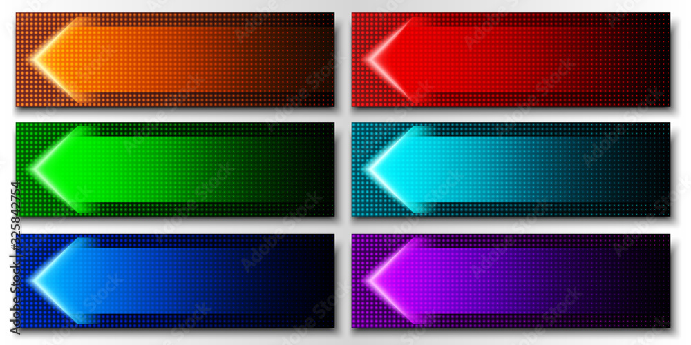 Set of colorful arrows