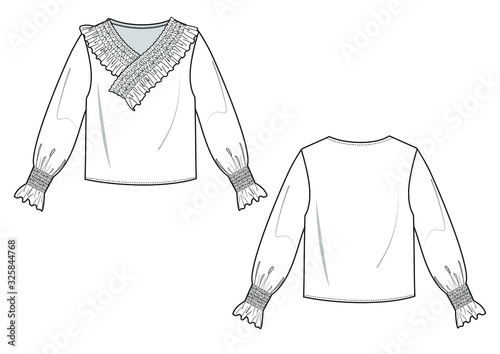 vector illustration of womens fashion blouse