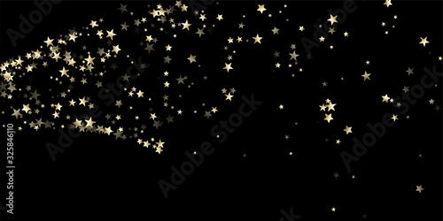 Gold, Silver Rich Falling Stars Confetti. 