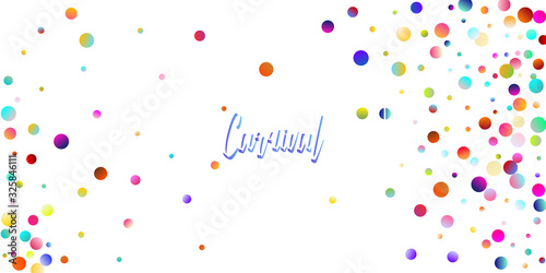 Carnival Confetti Explosion Vector Background. Colorful Circles, Bubbles, Glitter Decoration. 