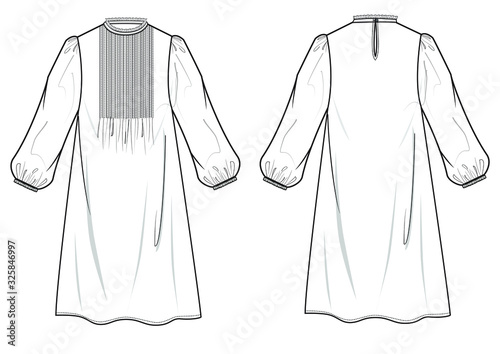 vector illustration of womens fashion dress