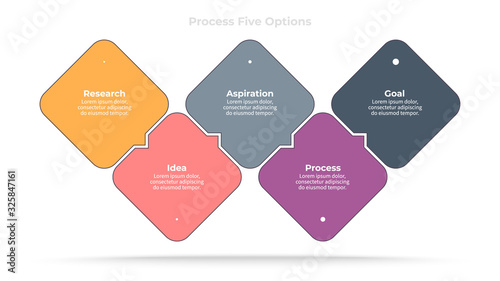 Business infographics. Chart with 5 parts, steps. Vector template.