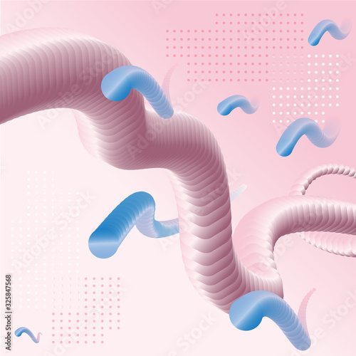 Background with gradient objects depicting viruses. Abstract. Web banner, poster. Vector