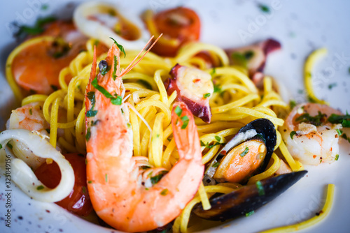 delicious italian spaghetti with fresh sea food & spices