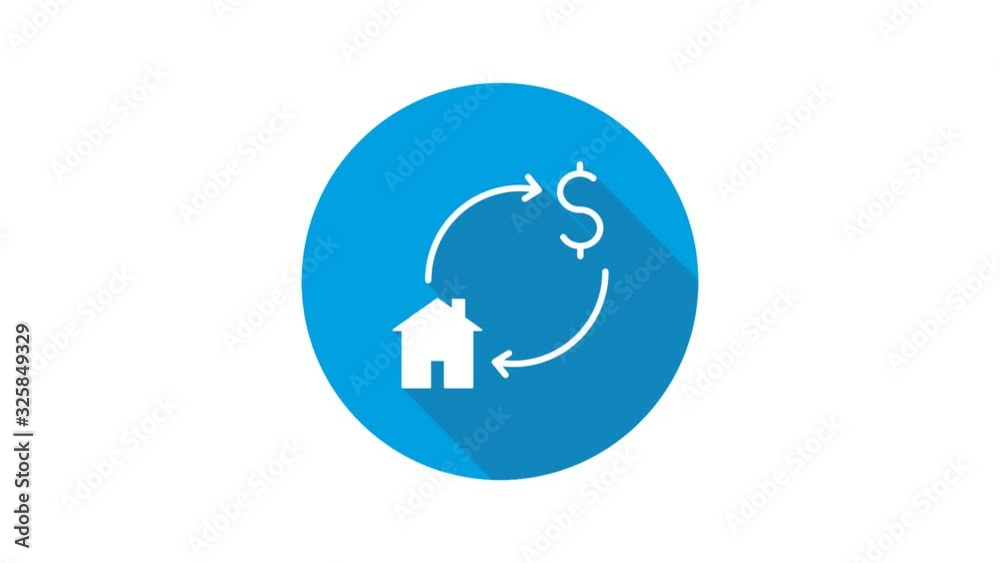 Blue motion graphic icon animation house sale Blue motion graphic icon animation house sale