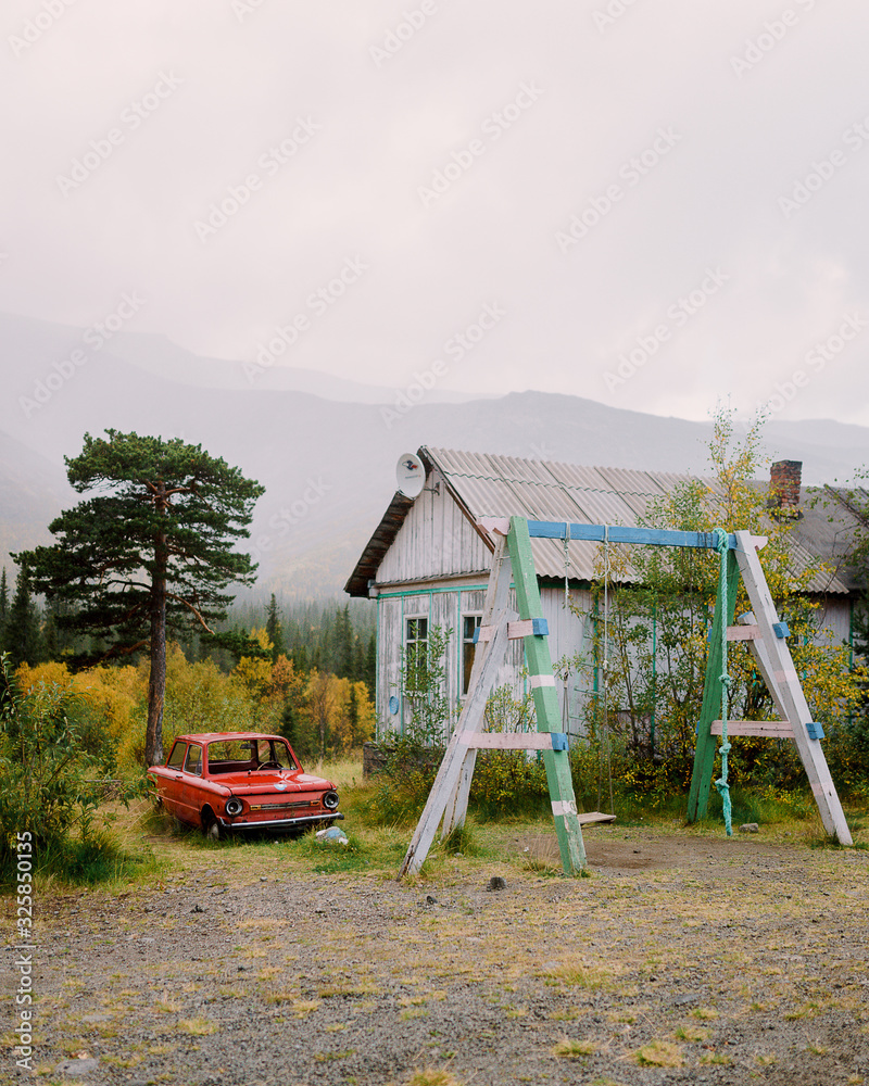 Autumn forest on the background of mountains Autumn forest on the background of mountains