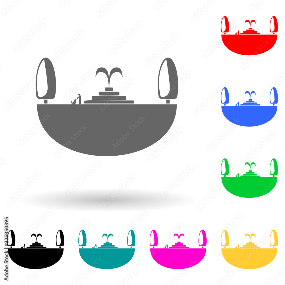 a park multi color style icon. Simple glyph, flat vector of park and landscape icons for ui and ux, website or mobile application a park multi color style icon. Simple glyph, flat vector of park and landscape icons for ui and ux, website or mobile application