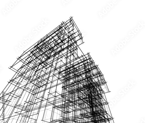 architecture building 3d vector illustration 