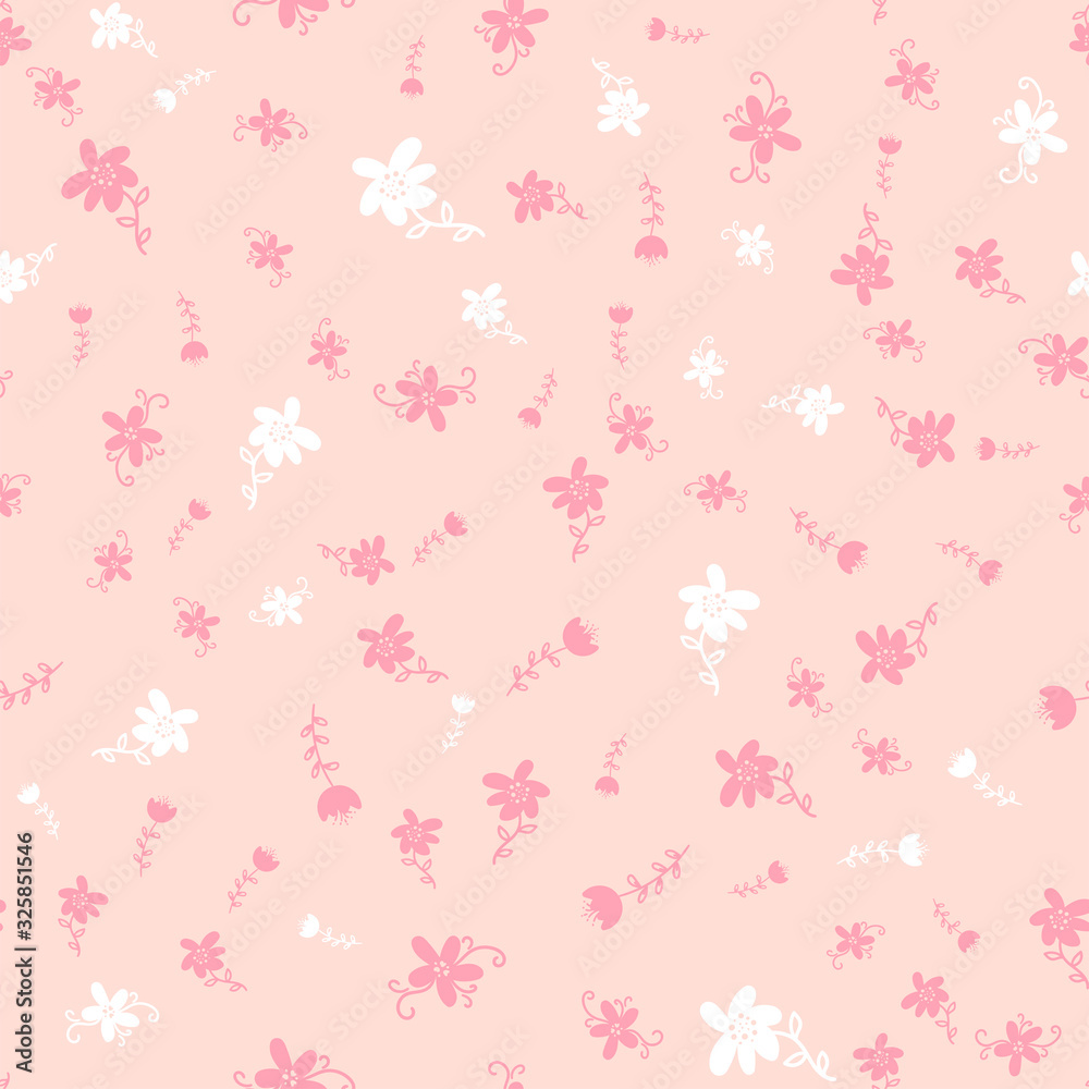 Seamless pattern texture with pink doodle flowers. Endless gentle floral pattern. for wallpaper, pattern fills, web page background, surface textures. Seamless pattern texture with pink doodle flowers. Endless gentle floral pattern. for wallpaper, pattern fills, web page background, surface textures.