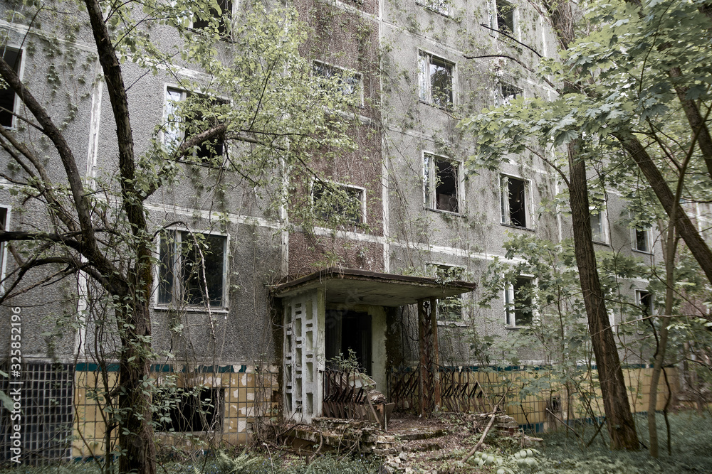 abandoned high-rise building in the Chernobyl exclusion zone abandoned high-rise building in the Chernobyl exclusion zone