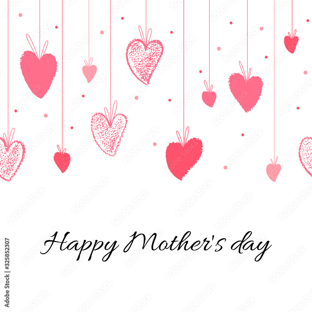 Happy Mother's Day greeting card. Vector illustration.