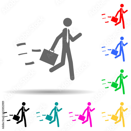 business man with a diplomat multi color style icon. Simple glyph, flat vector of people in work icons for ui and ux, website or mobile application