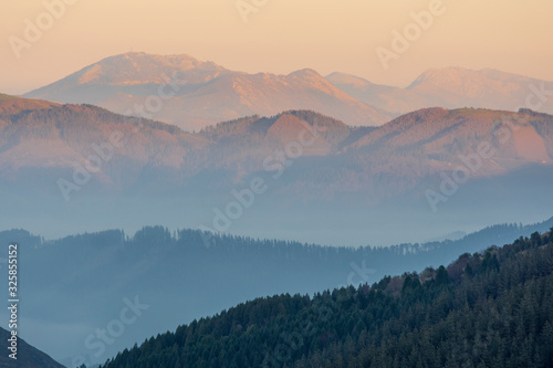 sunset over the basque mountains, Spain © urdialex