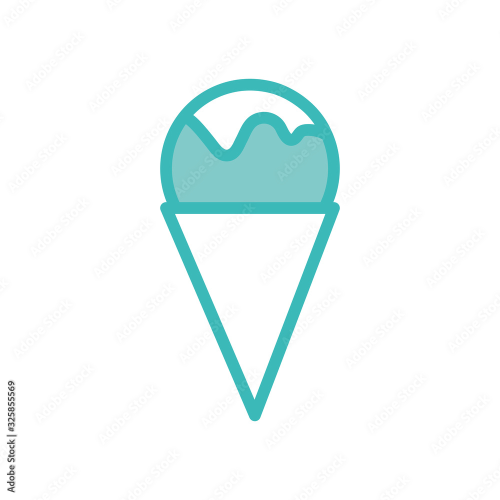 Isolated ice cream line adn fill style icon vector design Isolated ice cream line adn fill style icon vector design
