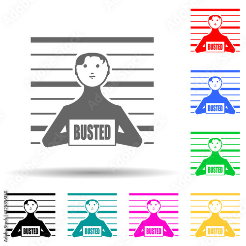 photo of the criminal multi color style icon. Simple glyph, flat vector of police icons for ui and ux, website or mobile application