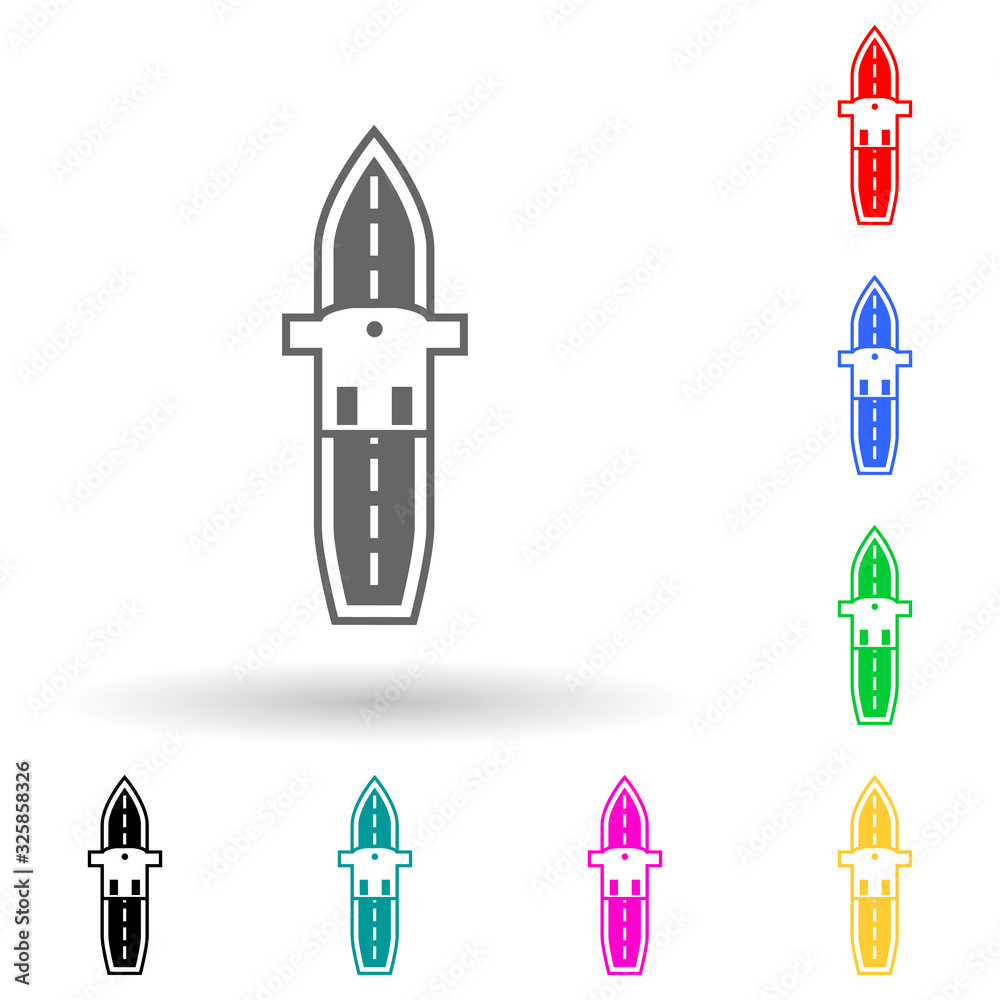 aircraft carrier multi color style icon. Simple glyph, flat vector of ships icons for ui and ux, website or mobile application aircraft carrier multi color style icon. Simple glyph, flat vector of ships icons for ui and ux, website or mobile application
