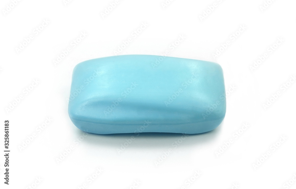 Bar Of blue Soap, Isolated, Single Object. Soap bar isolated on the white background. Bar Of blue Soap, Isolated, Single Object. Soap bar isolated on the white background.