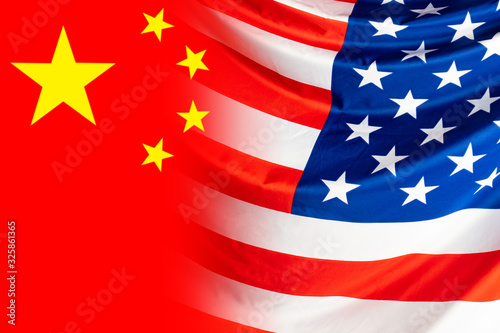 Flags of America and China....